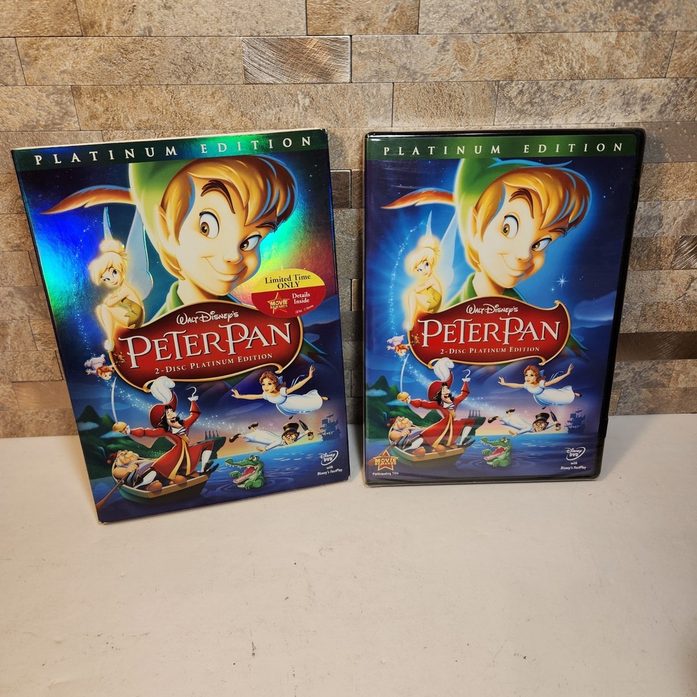 Disney Peter Pan 2-Disc Platinum Edition DVD Holographic Slipcover 52665 G